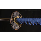 'Warriors Rage in Blue' Katana in 1060 Clay Tempered