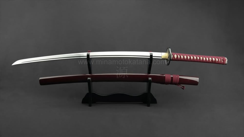 'Warriors Rage in Red' Katana in 1060 Clay Tempered