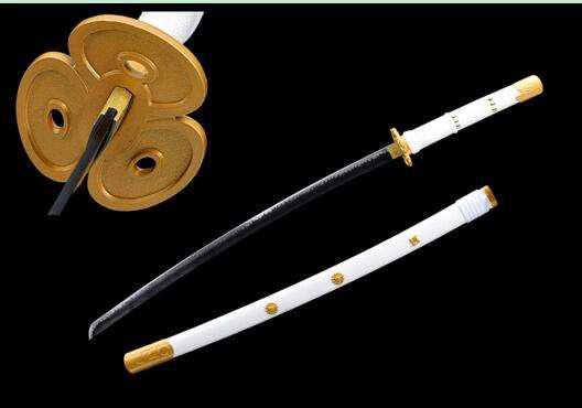 Metal White with Gold Katana