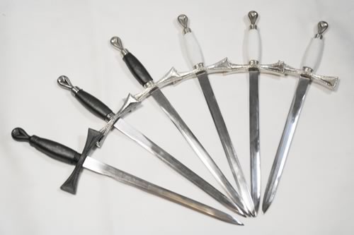 Masonic Dagger in Black with Gold Fittings