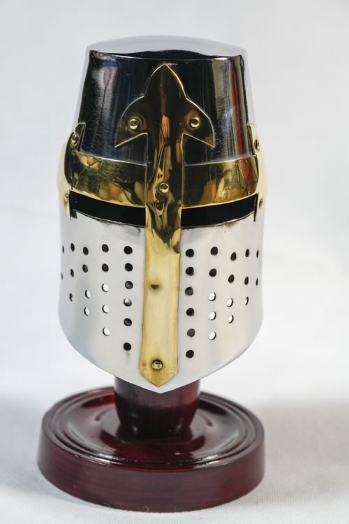 Mini Knights Helmet (crusader) With Stand