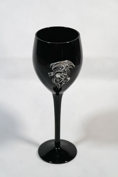  Black Dragon and Skull Glass