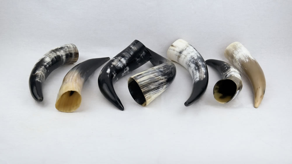 Genuine Horn Drinking Horn with Genuine Horn Table Stand