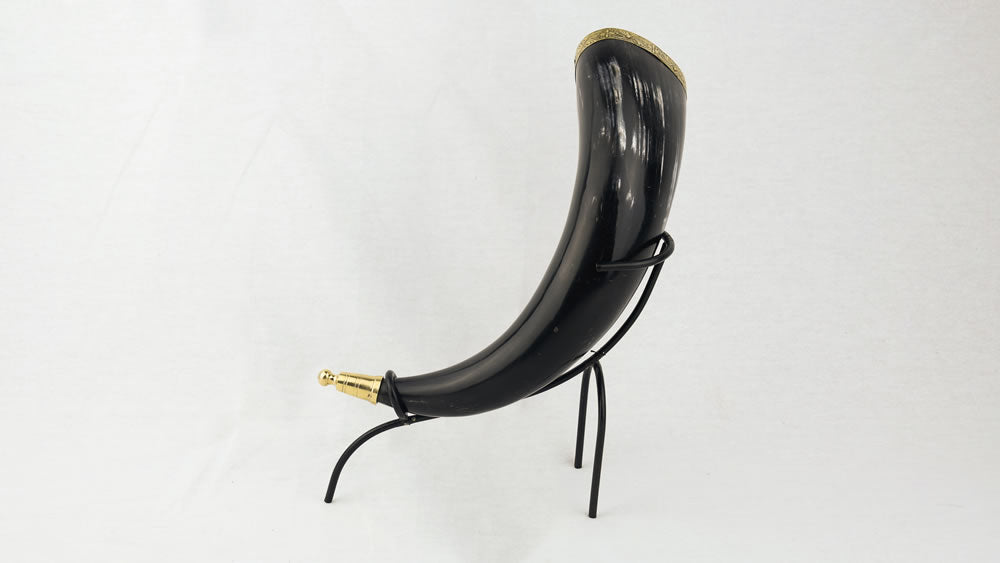 Horn with Metal Fittings and All Accessories