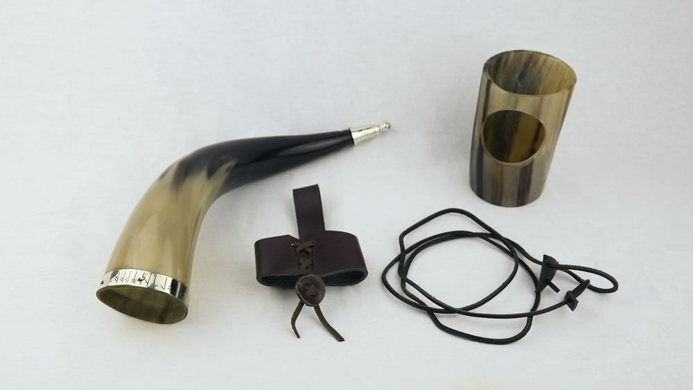 Viking Runes Horn with All Accessories