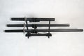 Set of 3 Solid Black Samurai Swords on Stand