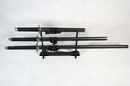 Set of 3 Solid Black Samurai Swords on Stand