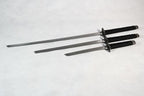 Set of 3 Carved Dragon Samurai Swords on Stand