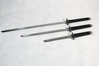 Set of 3 Golden Dragon Samurai Swords on Stand