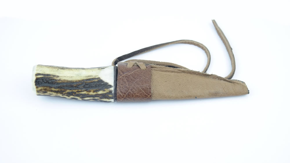 Genuine Stag Antler Sgian Dubh Straight (Carbon Steel)
