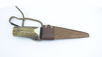 Genuine Stag Antler Sgian Dubh Straight (Damascus Steel)