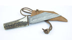 Small Scramsax, Stag Antler Handle, Damascus Blade
