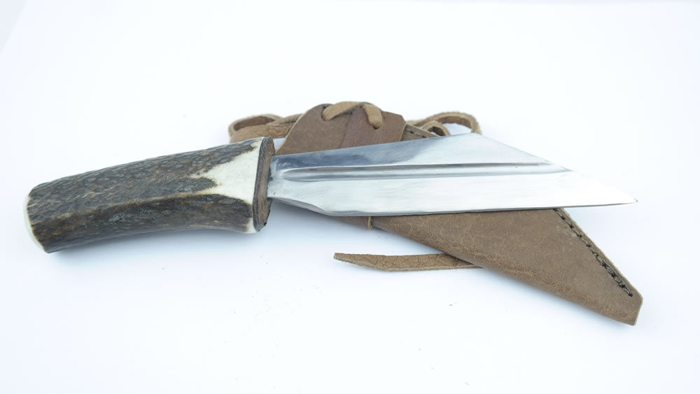 Small Scramsax, Genuine Stag Handle, Stainless Steel Blade