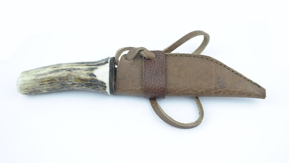 Small Scramsax, Stag Antler Handle, Carbon Steel Blade