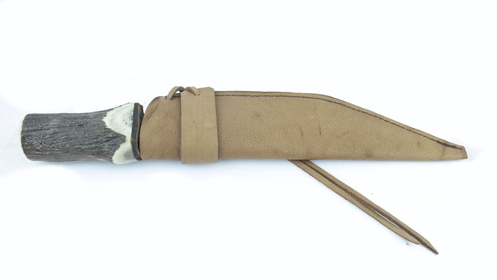 Large Scramsax, Stag Antler Handle, Carbon Steel Blade