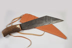 Large Scramsax, Stag Antler Handle, Damascus Blade