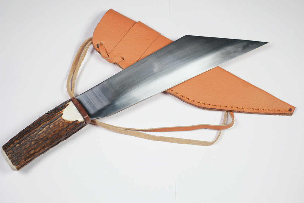 Large Scramsax, Genuine Stag Handle, Stainless Steel Blade