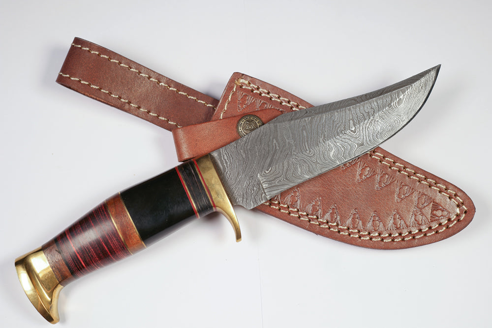 Small Damascus Knife with layered handle