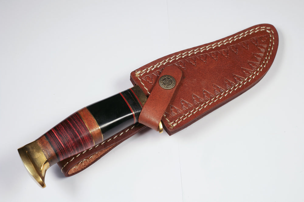 Small Damascus Knife with layered handle