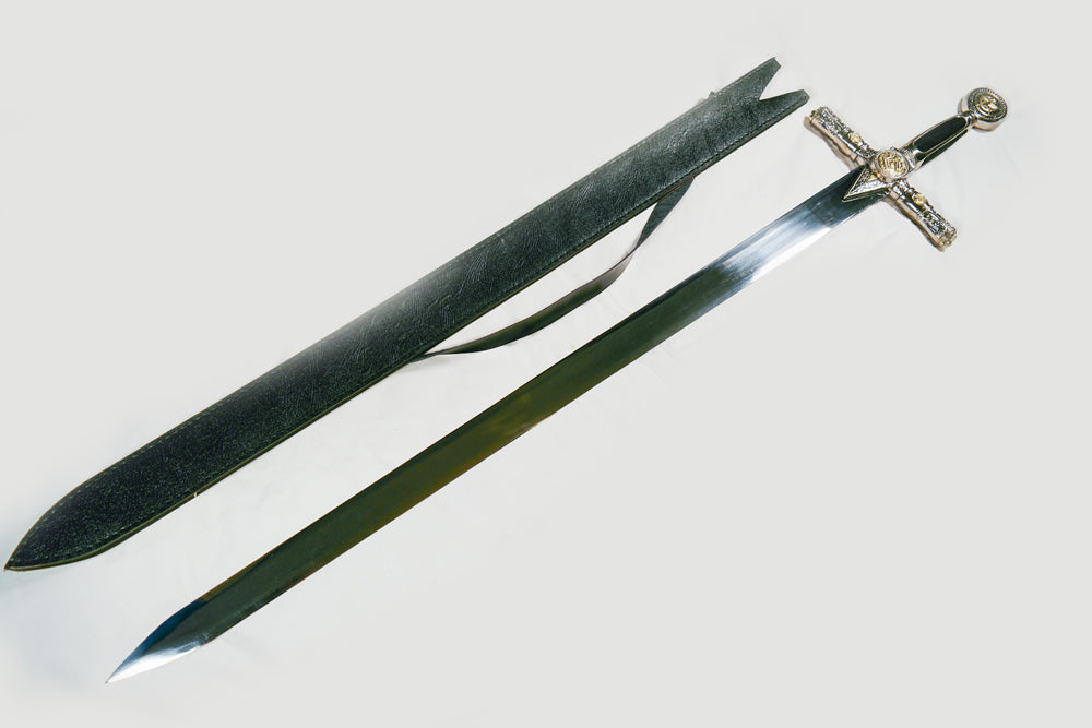Masonic Sword with Pentagram in Black Velvet