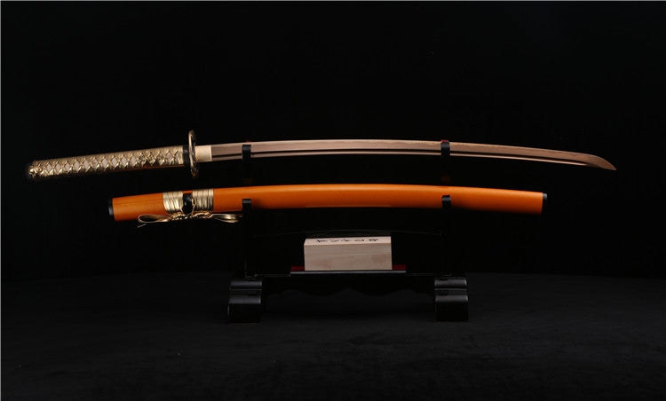'Shibui' Handforged Katana in Clay Tempered Damascus Steel