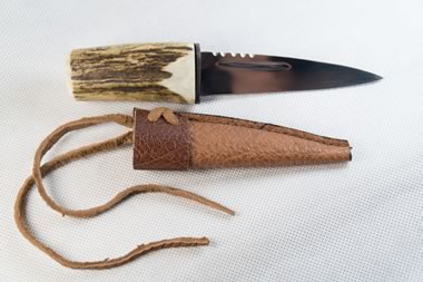 Genuine Stag Antler Sgian Dubh Straight (Stainless Steel)