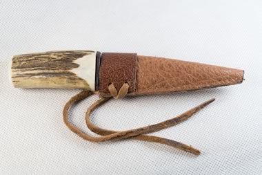 Genuine Stag Antler Sgian Dubh Straight (Stainless Steel)