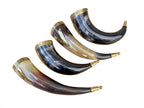 'V' for Viking Drinking Horn with Natural Horn Table Stand