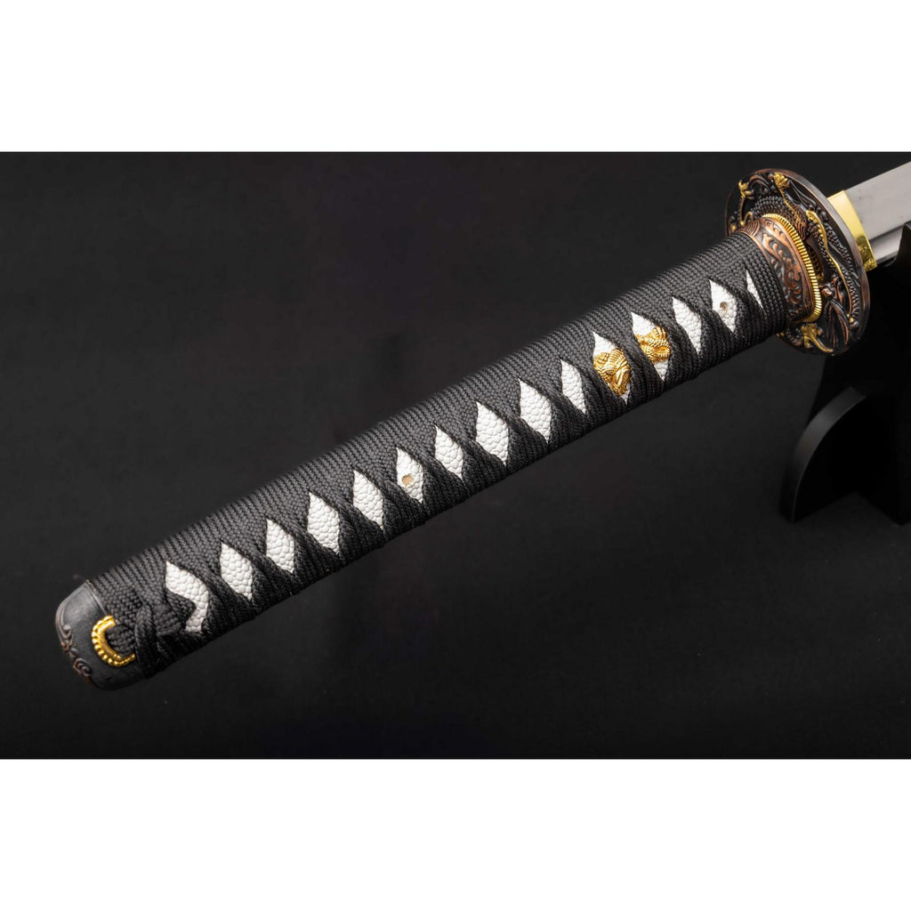 ‘Kōyō’ Handforged Katana in 1095 Clay Tempered Tsuba 1