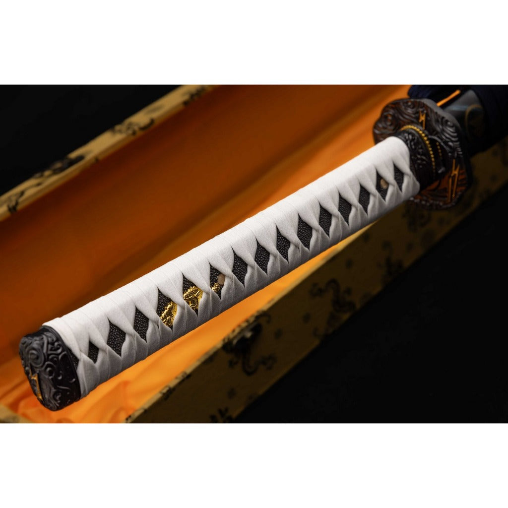 Handmade Ghost Katana with Clay Tempering