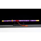 Purple with Green and Grey Blade Metal Sword