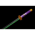 Purple with Green and Grey Blade Metal Sword