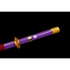 Purple with Green and Grey Blade Metal Sword