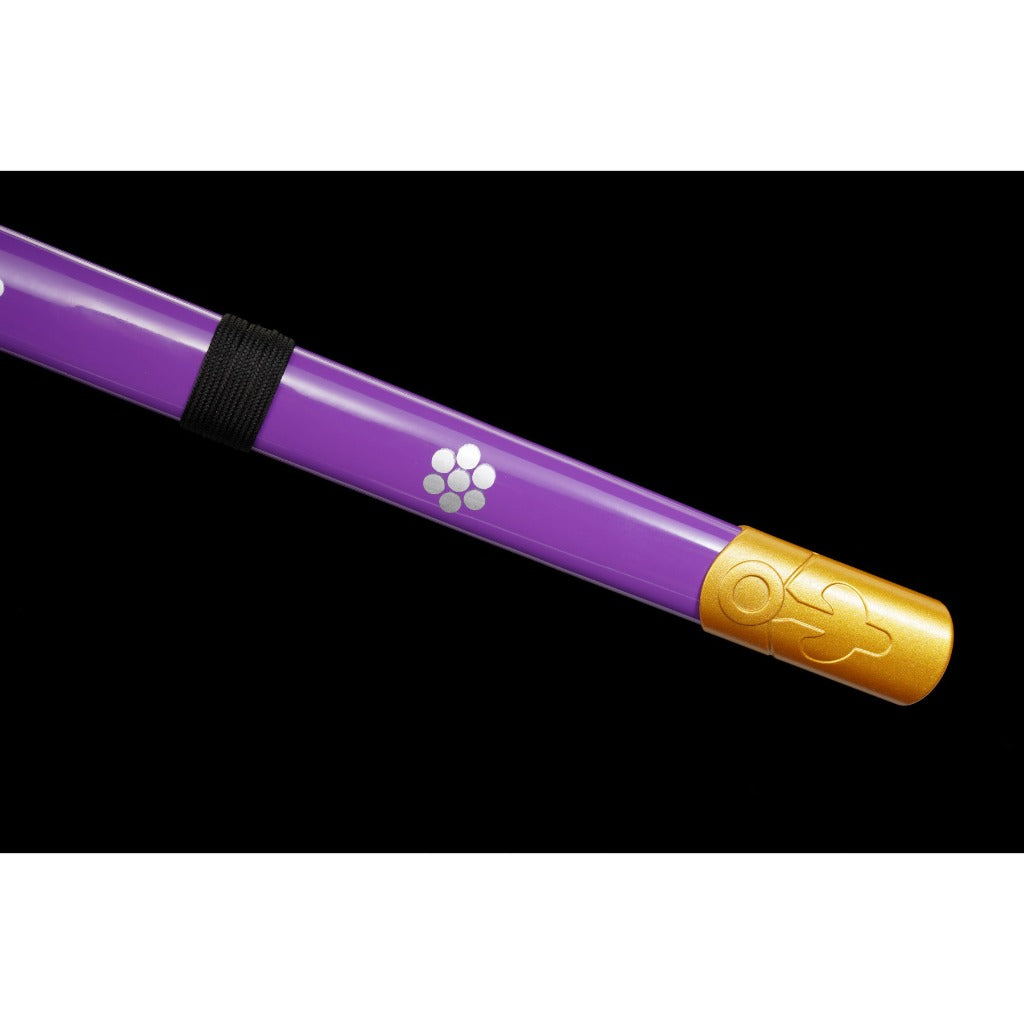 Purple with Green and Grey Blade Metal Sword