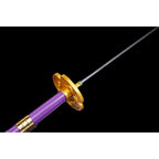 Purple with Green and Grey Blade Metal Sword