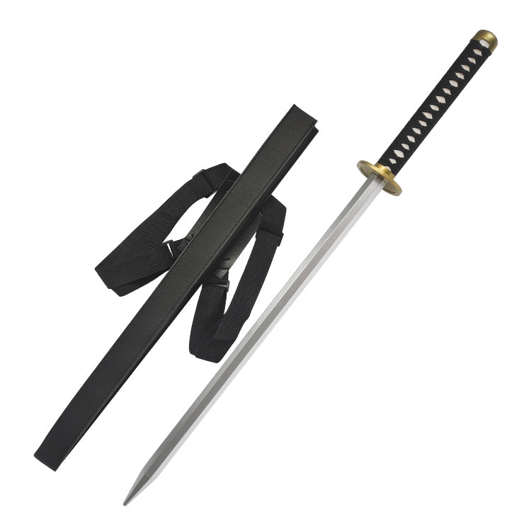 Wood Chain Sword with Leather Scabbard