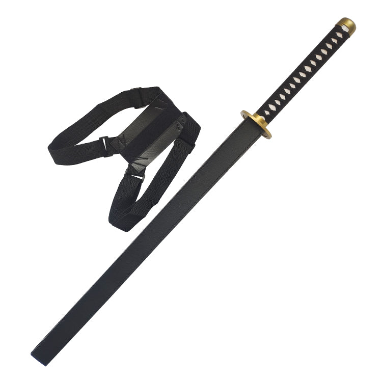 Wood Chain Sword with Leather Scabbard