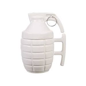 White Hand Grenade Mug