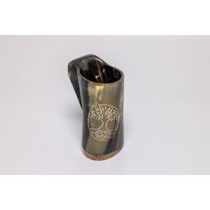 Natural Horn Tankard – Tree Design