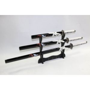 Black with White Handle and Black and Red Writing 3 set