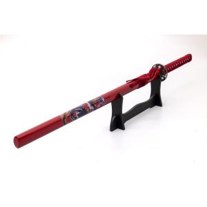 Red Katana with Blue Dragon