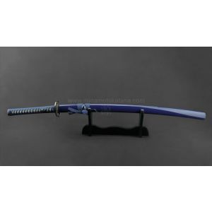 'Warriors Rage in Blue' Katana in 1095 Clay Tempered