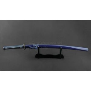 'Warriors Rage in Blue' Katana in 1060 Clay Tempered