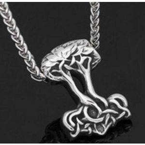 Tree of Life Mjolnir in Viking Pouch