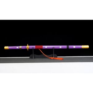 Purple with Green and Grey Blade Metal Sword