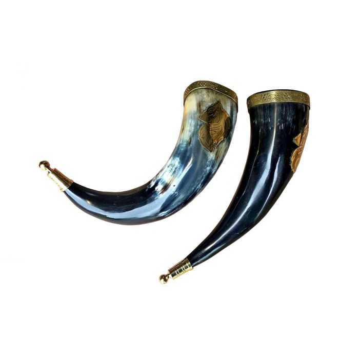 Direwolf Wolf Genuine Cow Horn Drinking Horn with leather strap 